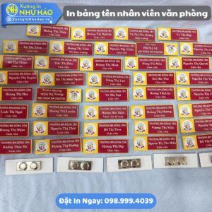 In Bảng Tên Nhân Viên Văn Phòng Chuyên Nghiệp, Giá Tại Xưởng. Chất Liệu Mica, Kim Loại, Gỗ ,Loại Cài Ghim - Nam Châm