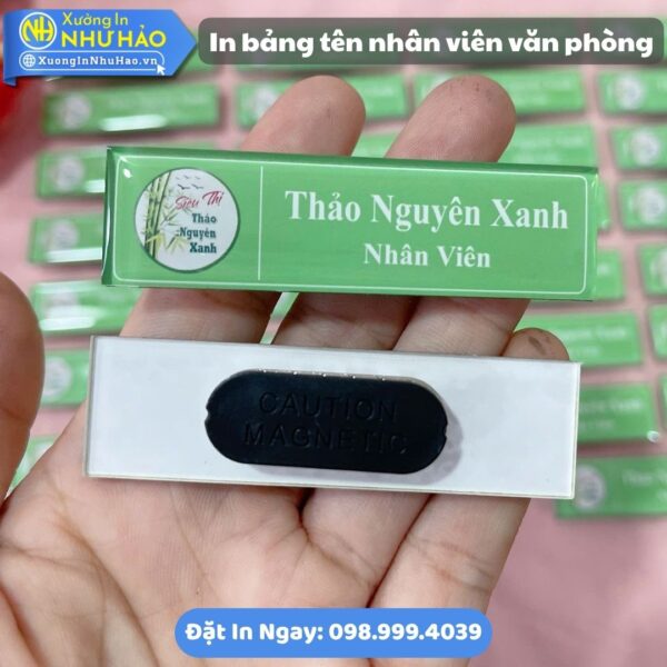 In Bảng Tên Nhân Viên Văn Phòng Chuyên Nghiệp, Giá Tại Xưởng. Chất Liệu Mica, Kim Loại, Gỗ ,Loại Cài Ghim - Nam Châm