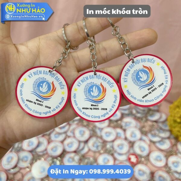 Đặt In Móc Khóa Tròn Theo Yêu Cầu - Mua Móc Khóa Nhựa Dẻo Giá Xưởng - In UV Sắc Nét, Thiết Kế Miễn Phí