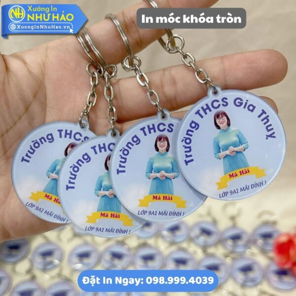 Đặt In Móc Khóa Tròn Theo Yêu Cầu - Mua Móc Khóa Nhựa Dẻo Giá Xưởng - In UV Sắc Nét, Thiết Kế Miễn Phí