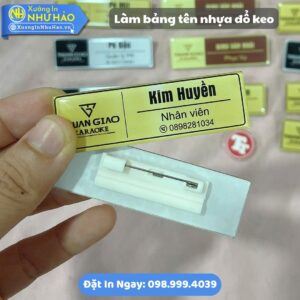 Xưởng Làm Bảng Tên Nhựa Đổ Keo Cao Cấp, In Logo Sắc Nét, Bền Đẹp. Giải Pháp Cài Áo Nam Châm Và Ghim Cài Tiện Lợi, Bảo Vệ Đồng Phục, Tăng Nhận Diện Thương Hiệu
