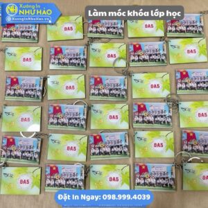 Làm Móc Khóa Lớp Học Theo Yêu Cầu: In Móc Khoá Mica, Alu In Hình Chibi - In UV Sắc Nét, Thiết Kế Miễn Phí