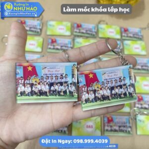 Làm Móc Khóa Lớp Học Theo Yêu Cầu: In Móc Khoá Mica, Alu In Hình Chibi - In UV Sắc Nét, Thiết Kế Miễn Phí