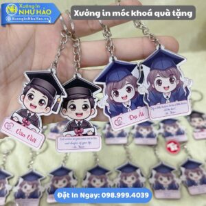 Xưởng In Móc Khoá Quà Tặng Theo Yêu Cầu: Chất Liệu Mica, Alu Hoặc Nhựa - In UV Sắc Nét, Thiết Kế Miễn Phí