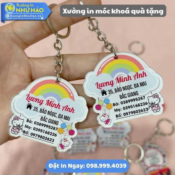 Xưởng In Móc Khoá Quà Tặng Theo Yêu Cầu: Chất Liệu Mica, Alu Hoặc Nhựa - In UV Sắc Nét, Thiết Kế Miễn Phí