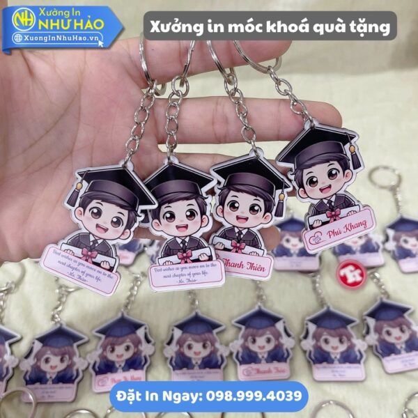 Xưởng In Móc Khoá Quà Tặng Theo Yêu Cầu: Chất Liệu Mica, Alu Hoặc Nhựa - In UV Sắc Nét, Thiết Kế Miễn Phí