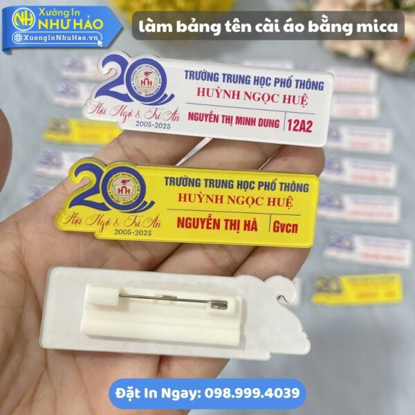 Làm Bảng Tên Cài Áo Bằng Mica Theo Yêu Cầu, Loại Cài Ghim - Nam Châm, Báo Giá Nhanh, Thiết Kế Miễn Phí, Giao Hàng Toàn Quốc