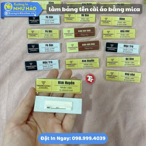 Làm Bảng Tên Cài Áo Bằng Mica Theo Yêu Cầu, Loại Cài Ghim - Nam Châm, Báo Giá Nhanh, Thiết Kế Miễn Phí, Giao Hàng Toàn Quốc