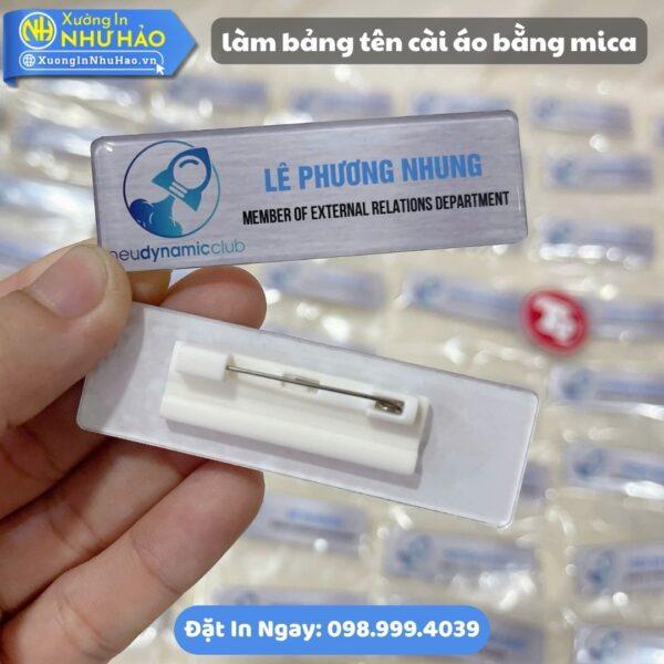 Làm Bảng Tên Cài Áo Bằng Mica Theo Yêu Cầu, Loại Cài Ghim - Nam Châm, Báo Giá Nhanh, Thiết Kế Miễn Phí, Giao Hàng Toàn Quốc