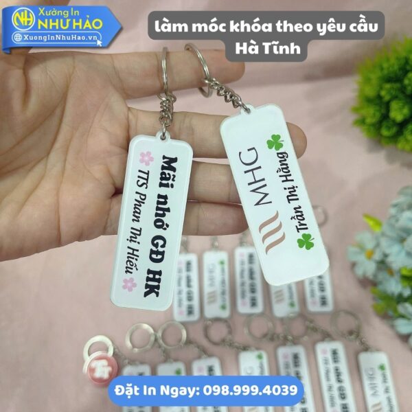 Làm Móc Khóa Theo Yêu Cầu Hà Tĩnh: Sáng Tạo, Bền Đẹp: In Logo, Hình Ảnh Sắc Nét, Mica & Nhựa