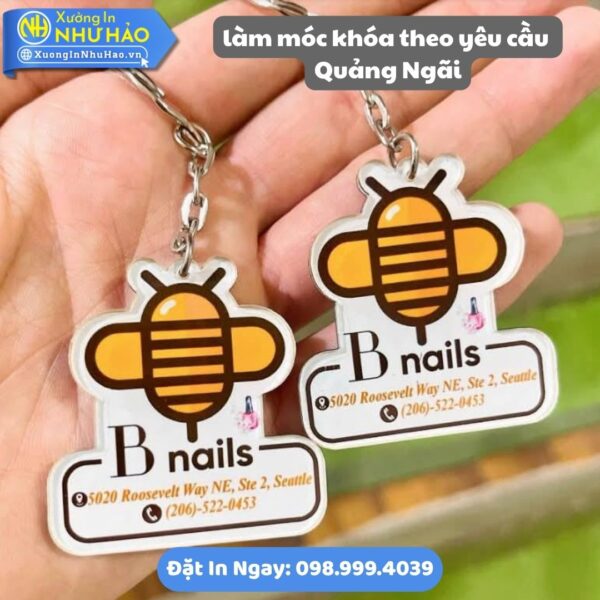 Làm Móc Khóa Theo Yêu Cầu Quảng Ngãi - Thiết Kế Riêng, Mica & Nhựa Cứng Bền Đẹp, Giá Tốt