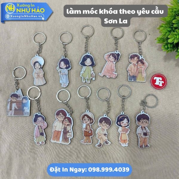 Xưởng Làm Móc Khóa Theo Yêu Cầu Sơn La: In Logo, Hình Ảnh Sắc Nét, Mica & Nhựa Cứng Bền Đẹp, Giá Tốt