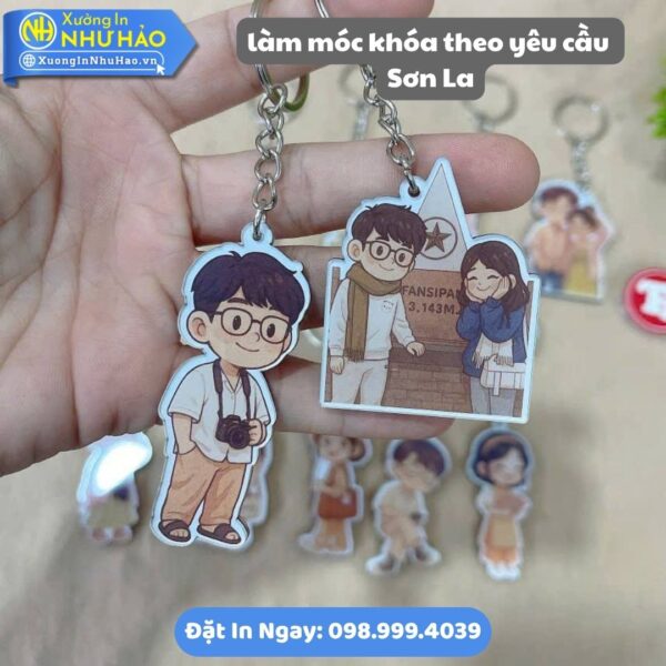 Xưởng Làm Móc Khóa Theo Yêu Cầu Sơn La: In Logo, Hình Ảnh Sắc Nét, Mica & Nhựa Cứng Bền Đẹp, Giá Tốt