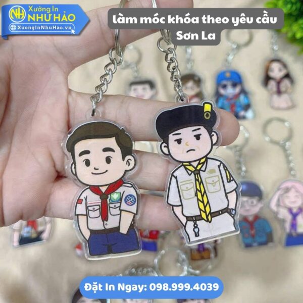 Xưởng Làm Móc Khóa Theo Yêu Cầu Sơn La: In Logo, Hình Ảnh Sắc Nét, Mica & Nhựa Cứng Bền Đẹp, Giá Tốt