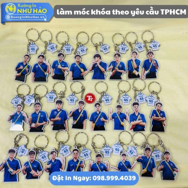 Làm Móc Khóa Theo Yêu Cầu TPHCM: Nhận In Móc Khoá TPHCM Mọi Số Lượng - Chất Liệu Mica, Alu Hoặc Nhựa