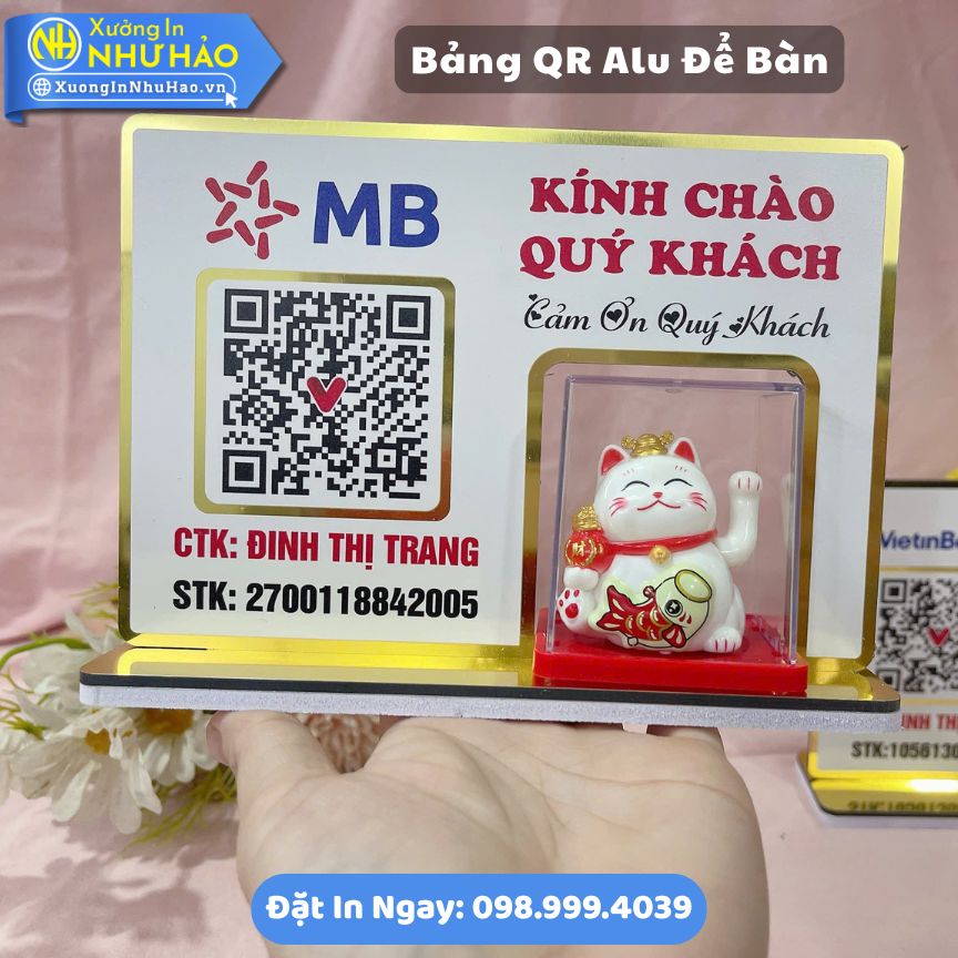 Bang QR Alu De Ban 3 Làm Bảng QR Alu Để Bàn Theo Yêu Cầu: Giải Pháp Thanh Toán Bền Bỉ, Sang Trọng Cho Mọi Cửa Hàng