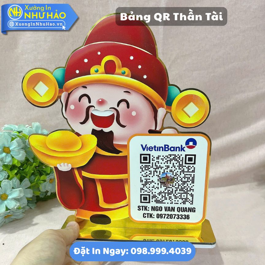 Bang QR Than Tai 2 Đặt Làm Bảng QR Thần Tài Theo Yêu Cầu - Mẫu Bảng QR Dễ Thương Hút Lộc