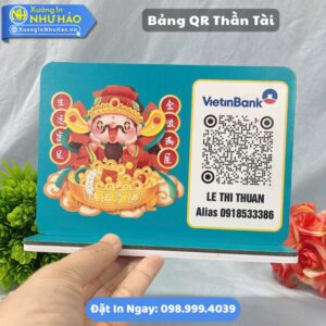 Đặt Làm Bảng QR Thần Tài Theo Yêu Cầu - Mẫu Bảng QR Dễ Thương Hút Lộc