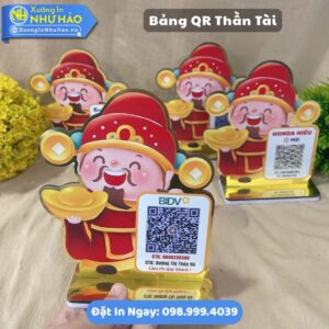 Đặt Làm Bảng QR Thần Tài Theo Yêu Cầu - Mẫu Bảng QR Dễ Thương Hút Lộc