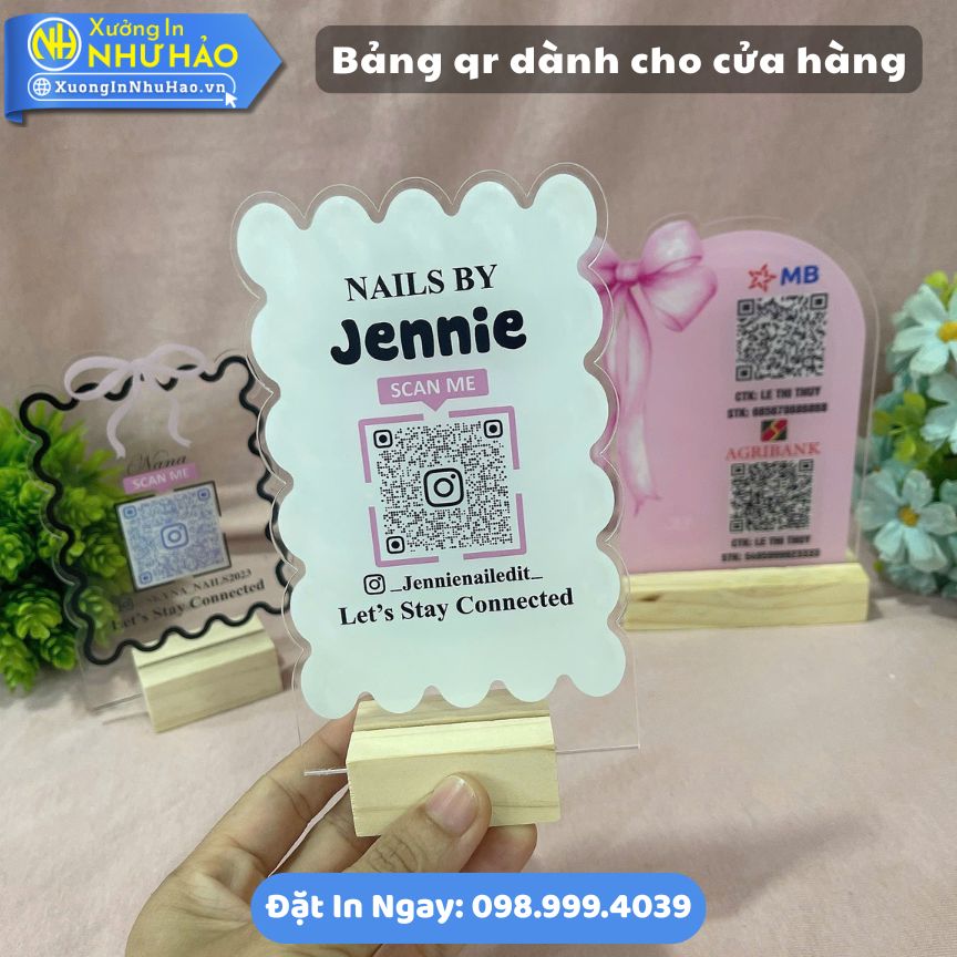 Bang qr danh cho cua hang 8 Bảng Qr Dành Cho Cửa Hàng: Nhận Làm Bảng Quét Mã Qr Mica Theo Yêu Cầu, Thiết Kế Riêng Cho Thương Hiệu Của Bạn