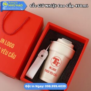 Xưởng In Cốc Giữ Nhiệt In Logo Theo Yêu Cầu 450ml Giá Tốt | Inox 304 Cao Cấp, Giữ Nhiệt 8-10 Tiếng