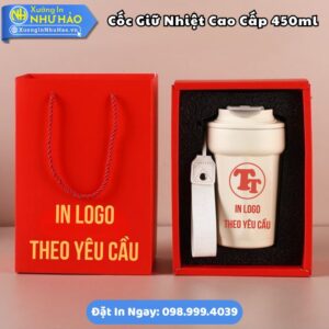 Xưởng In Cốc Giữ Nhiệt In Logo Theo Yêu Cầu 450ml Giá Tốt | Inox 304 Cao Cấp, Giữ Nhiệt 8-10 Tiếng