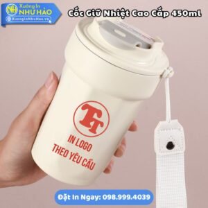 Xưởng In Cốc Giữ Nhiệt In Logo Theo Yêu Cầu 450ml Giá Tốt | Inox 304 Cao Cấp, Giữ Nhiệt 8-10 Tiếng