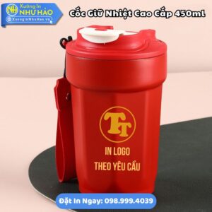Xưởng In Cốc Giữ Nhiệt In Logo Theo Yêu Cầu 450ml Giá Tốt | Inox 304 Cao Cấp, Giữ Nhiệt 8-10 Tiếng