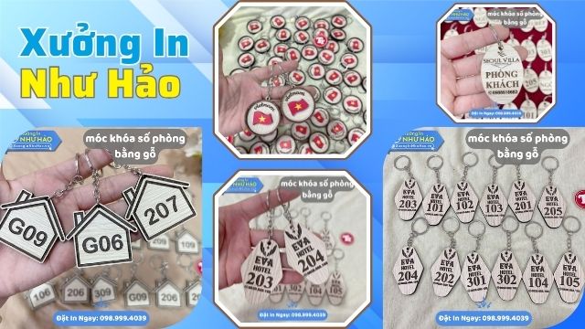 Móc Khóa Gỗ Khắc Lazer