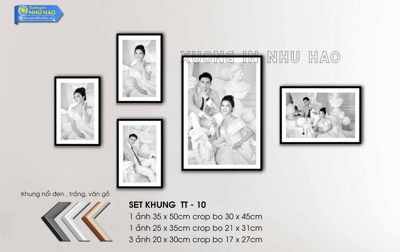 Bo khung anh treo tuong trang guong 3