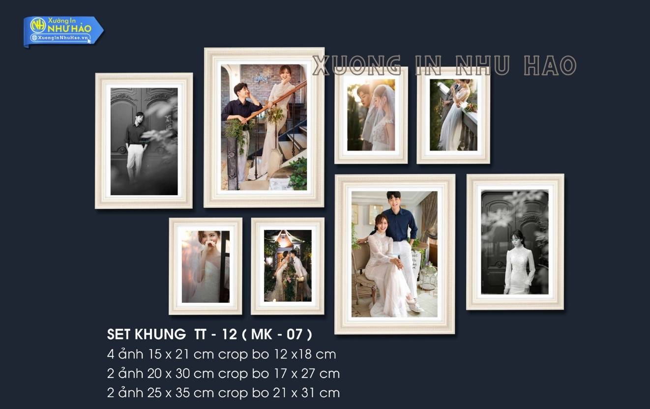 Bo khung anh treo tuong trang guong 4