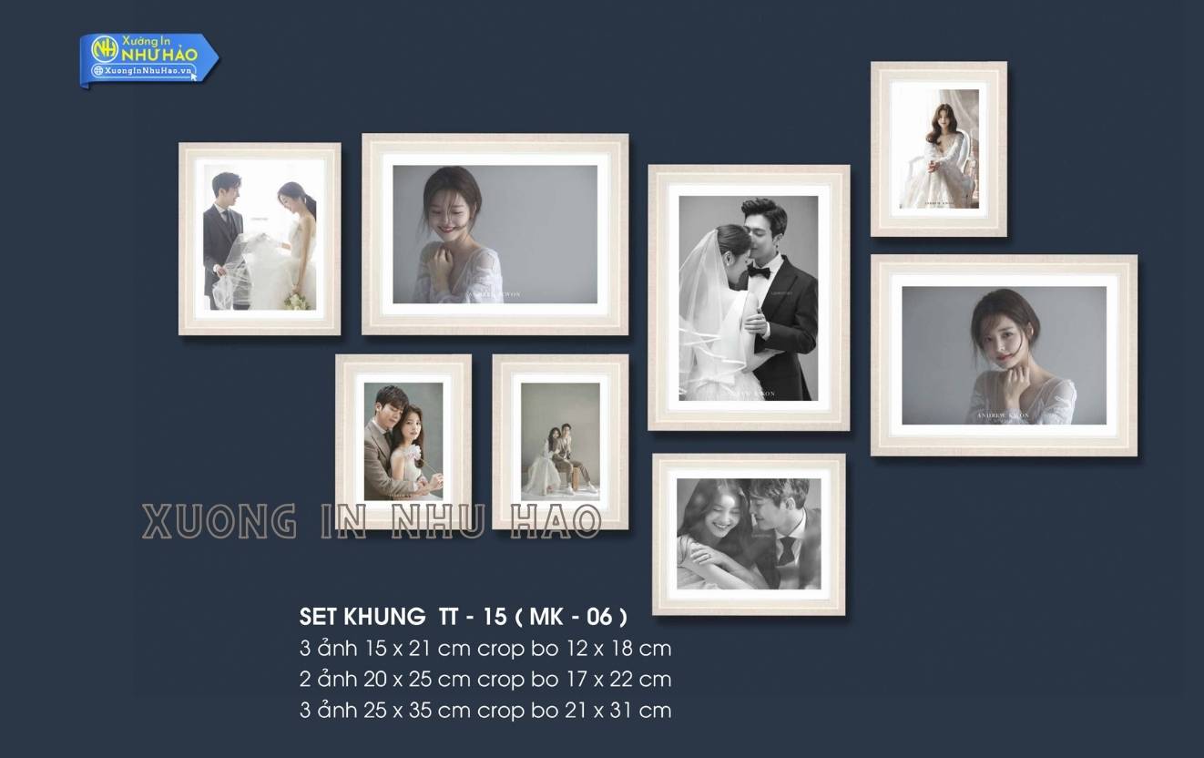 Bo khung anh treo tuong trang guong 5