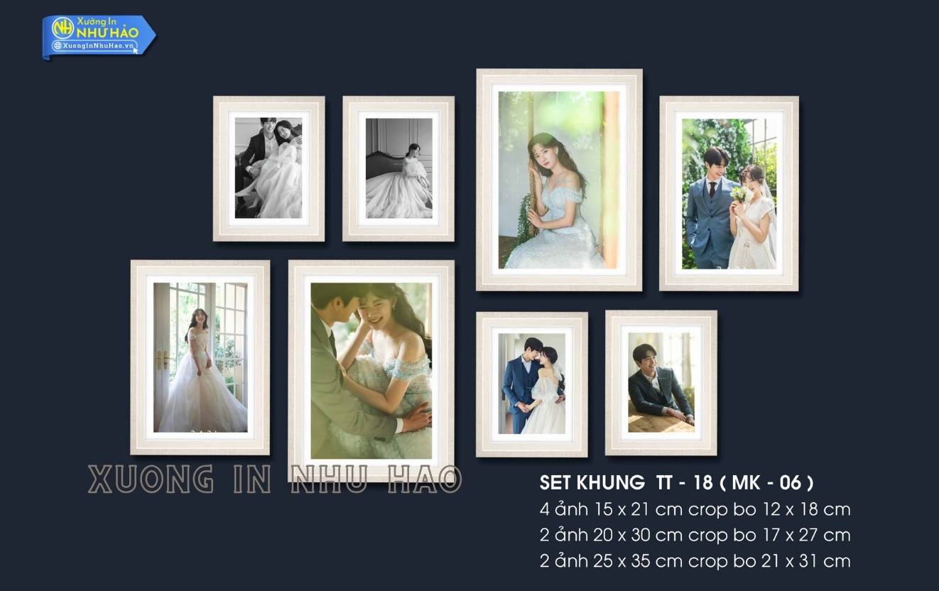 Bo khung anh treo tuong trang guong 6