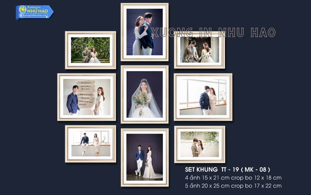Bo khung anh treo tuong trang guong 8