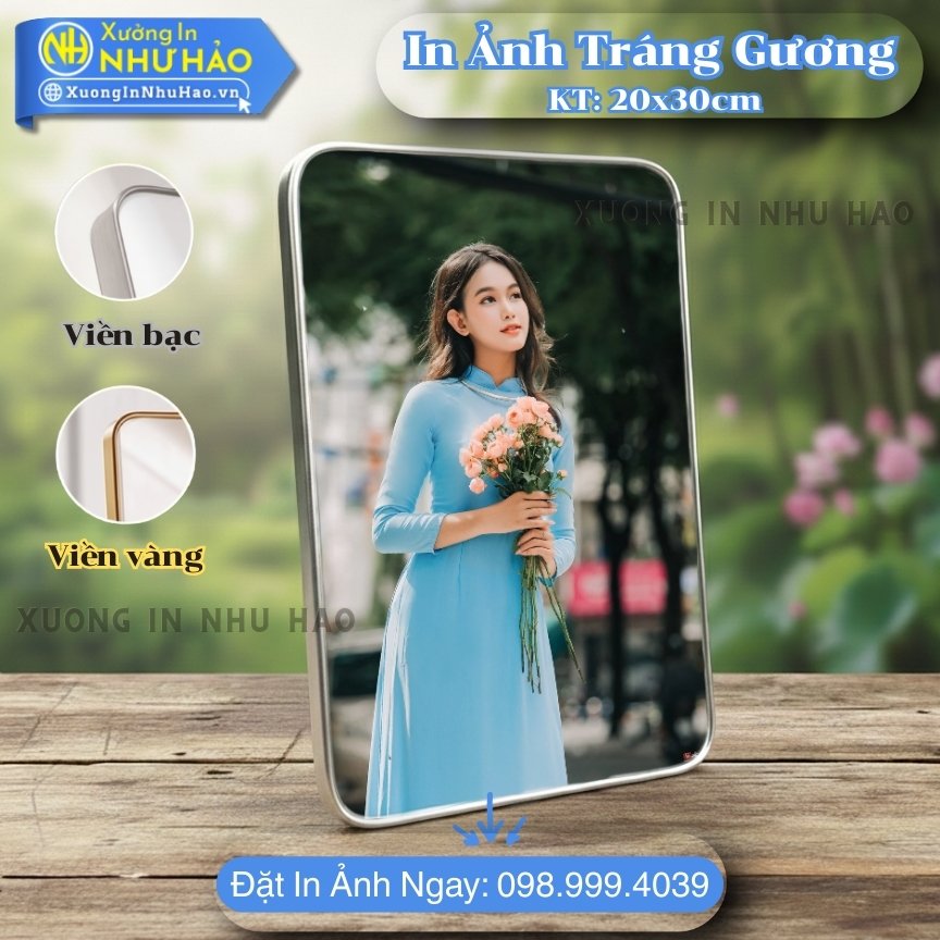 In anh trang guong boc vien 150 In Ảnh Tráng Gương Tại Phan Thiết Theo Yêu Cầu Khổ 60x90cm - In Màu Sắc Nét, Chất Liệu Gỗ MDF Cao Cấp - Xưởng In Như Hảo