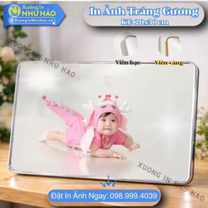 In Ảnh Thôi Nôi Tráng Gương Cho Bé Theo Yêu Cầu, In Màu Sắc Nét, Kích Thước 30x40cm, Chất Liệu Gỗ MDF Cao Cấp - Xưởng In Như Hảo