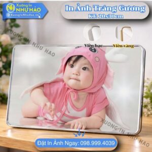 In Ảnh Thôi Nôi Tráng Gương Cho Bé Theo Yêu Cầu, In Màu Sắc Nét, Kích Thước 30x40cm, Chất Liệu Gỗ MDF Cao Cấp - Xưởng In Như Hảo