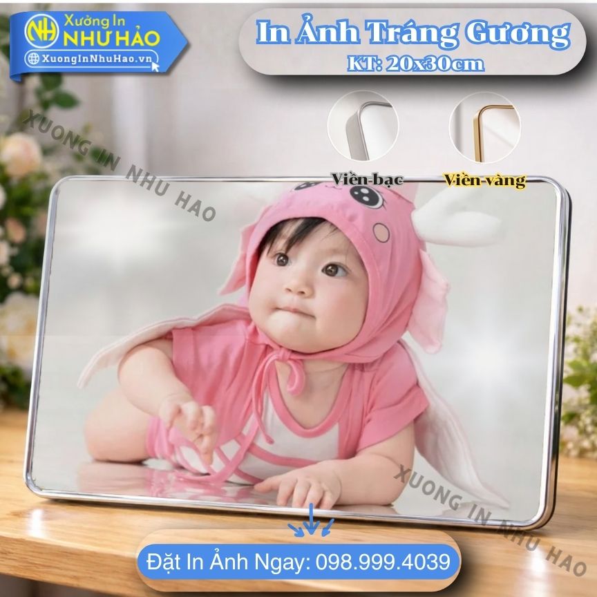 In anh trang guong boc vien 236 In Ảnh Thôi Nôi Tráng Gương Cho Bé Theo Yêu Cầu, In Màu Sắc Nét, Kích Thước 30x40cm, Chất Liệu Gỗ MDF Cao Cấp - Xưởng In Như Hảo