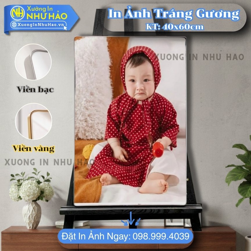 In anh trang guong boc vien 175 In Ảnh Thôi Nôi Tráng Gương Cho Bé Theo Yêu Cầu, In Màu Sắc Nét, Kích Thước 30x40cm, Chất Liệu Gỗ MDF Cao Cấp - Xưởng In Như Hảo