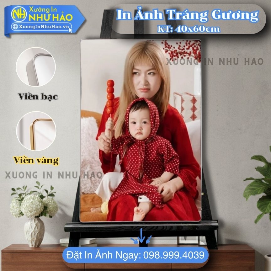 In anh trang guong boc vien 176 In Ảnh Thôi Nôi Tráng Gương Cho Bé Theo Yêu Cầu, In Màu Sắc Nét, Kích Thước 30x40cm, Chất Liệu Gỗ MDF Cao Cấp - Xưởng In Như Hảo