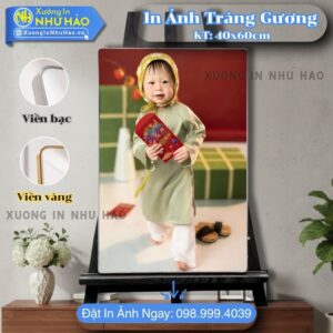 In Ảnh Thôi Nôi Tráng Gương Cho Bé Theo Yêu Cầu, In Màu Sắc Nét, Kích Thước 30x40cm, Chất Liệu Gỗ MDF Cao Cấp - Xưởng In Như Hảo