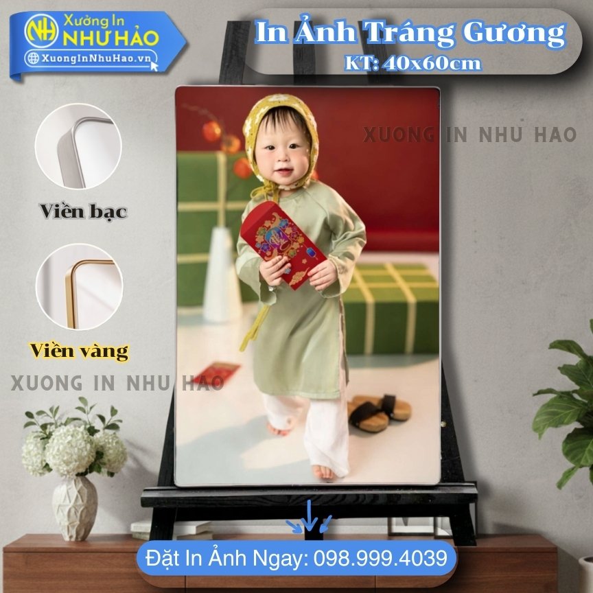 In anh trang guong boc vien 178 In Ảnh Thôi Nôi Tráng Gương Cho Bé Theo Yêu Cầu, In Màu Sắc Nét, Kích Thước 30x40cm, Chất Liệu Gỗ MDF Cao Cấp - Xưởng In Như Hảo