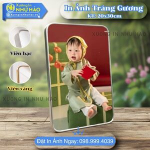 In Ảnh Thôi Nôi Tráng Gương Cho Bé Theo Yêu Cầu, In Màu Sắc Nét, Kích Thước 30x40cm, Chất Liệu Gỗ MDF Cao Cấp - Xưởng In Như Hảo