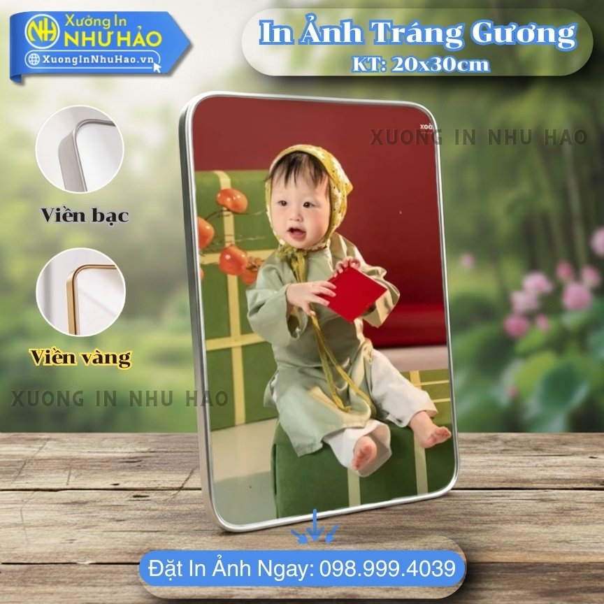 In anh trang guong boc vien 179 In Ảnh Thôi Nôi Tráng Gương Cho Bé Theo Yêu Cầu, In Màu Sắc Nét, Kích Thước 30x40cm, Chất Liệu Gỗ MDF Cao Cấp - Xưởng In Như Hảo