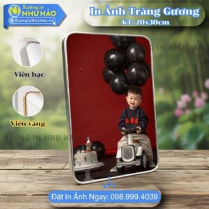 In Ảnh Thôi Nôi Tráng Gương Cho Bé Theo Yêu Cầu, In Màu Sắc Nét, Kích Thước 30x40cm, Chất Liệu Gỗ MDF Cao Cấp - Xưởng In Như Hảo
