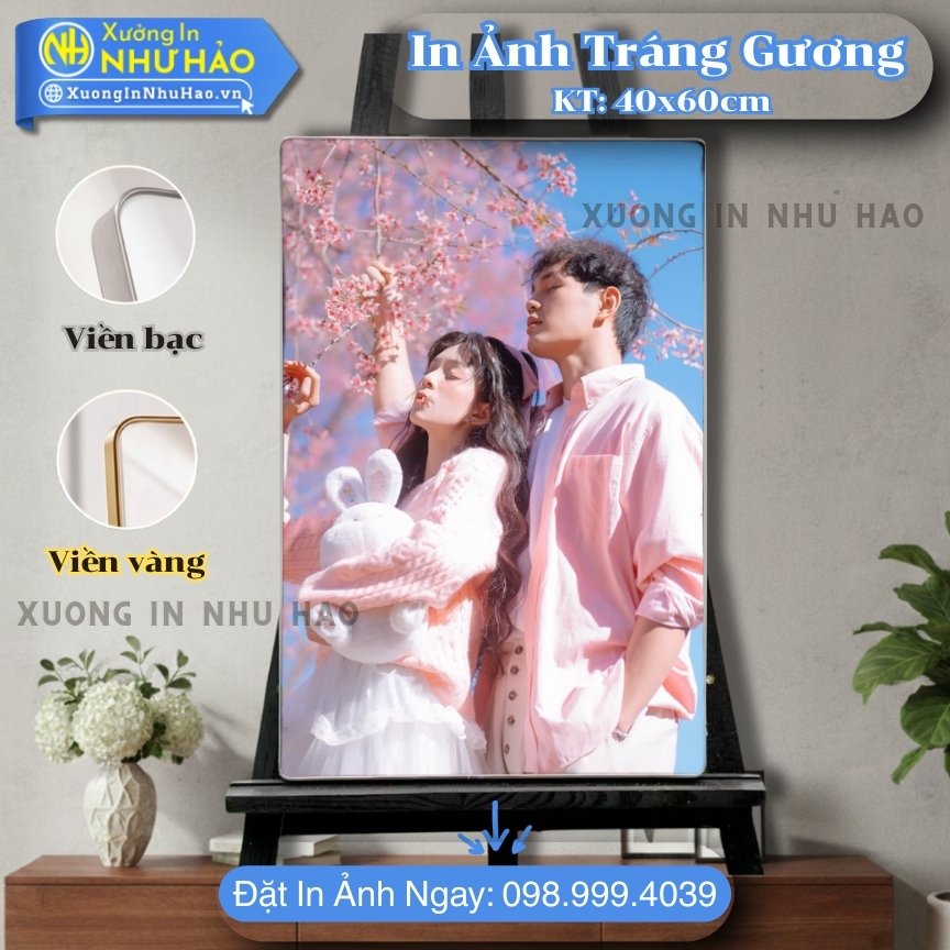 In anh trang guong boc vien 44 In Ảnh Cưới Tráng Gương Theo Yêu Cầu, In Màu Sắc Nét, Kích Thước 60x90cm, Chất Liệu Gỗ MDF Cao Cấp - Xưởng In Như Hảo