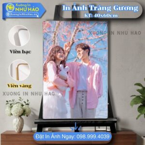 In Ảnh Cưới Tráng Gương Theo Yêu Cầu, In Màu Sắc Nét, Kích Thước 60x90cm, Chất Liệu Gỗ MDF Cao Cấp - Xưởng In Như Hảo