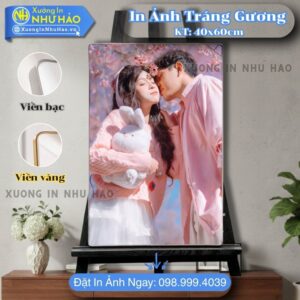 In Ảnh Cưới Tráng Gương Theo Yêu Cầu, In Màu Sắc Nét, Kích Thước 60x90cm, Chất Liệu Gỗ MDF Cao Cấp - Xưởng In Như Hảo