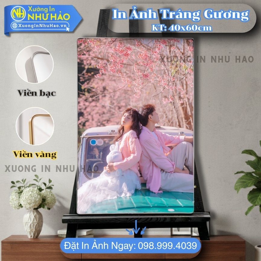 In anh trang guong boc vien 47 In Ảnh Cưới Tráng Gương Theo Yêu Cầu, In Màu Sắc Nét, Kích Thước 60x90cm, Chất Liệu Gỗ MDF Cao Cấp - Xưởng In Như Hảo