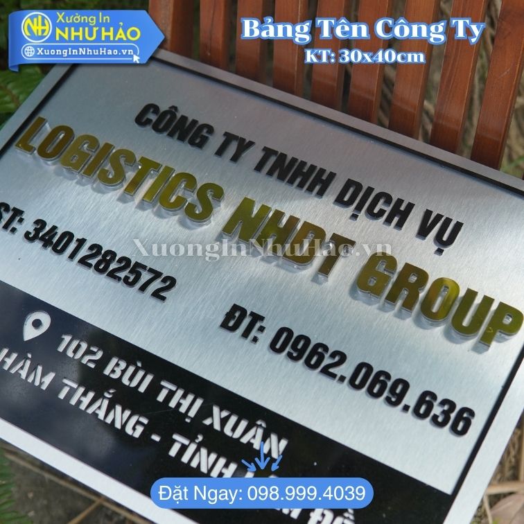 Làm Bảng Tên Công Ty Alu + Mica